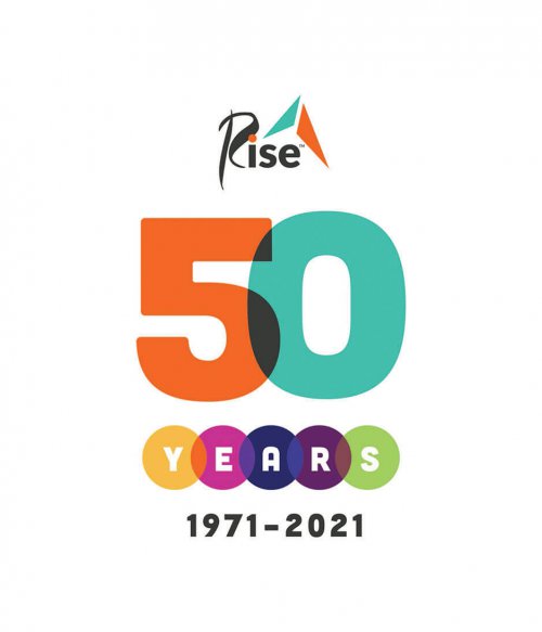 Rise 50th Anniversary Celebration Logo